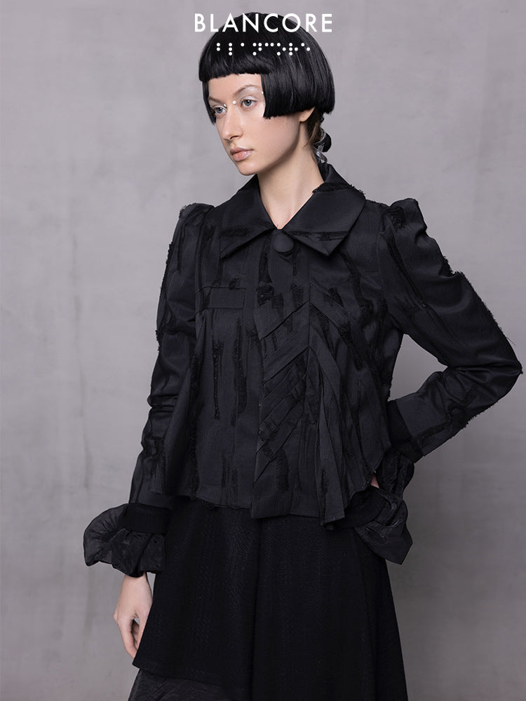 Jacquard Jacket With Geometric Panels