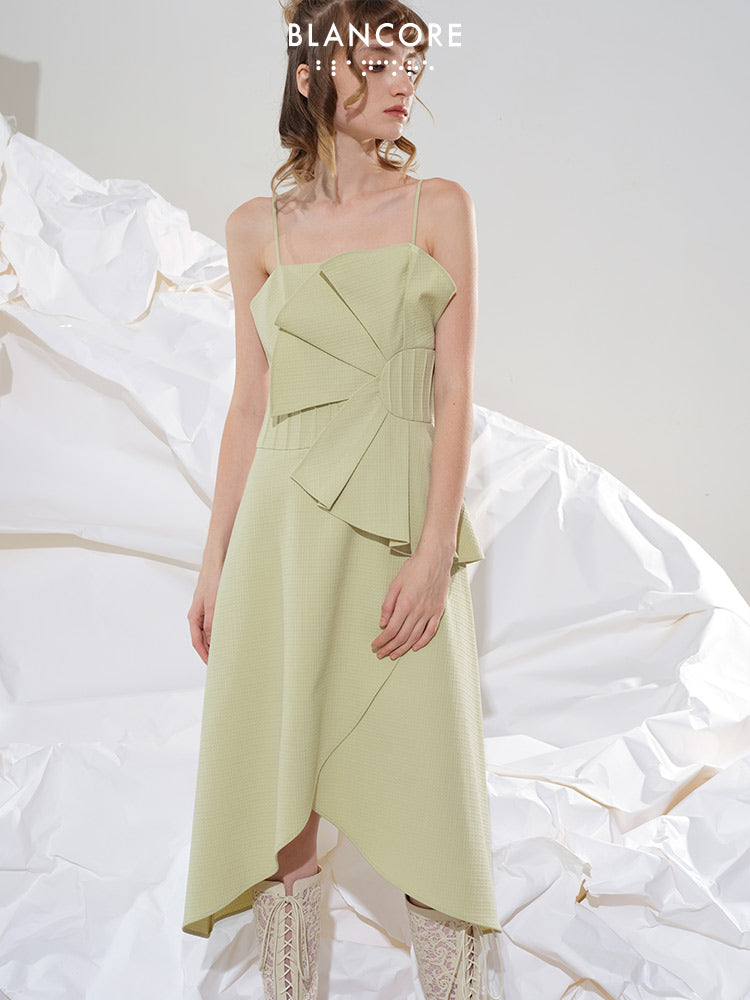 Asymmetrical Ruffle Detail Cami Dress