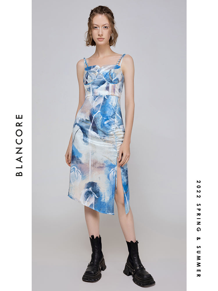 Floral Print Split Cami Dress