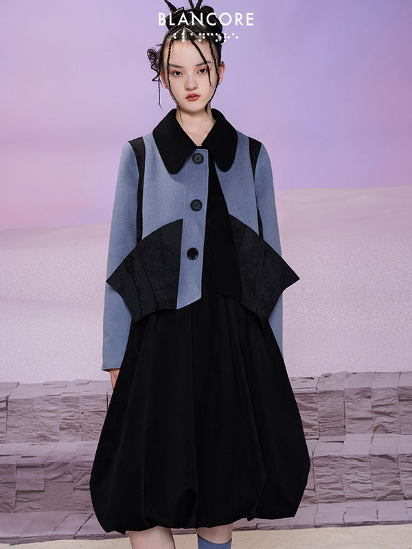 Paneled Deconstructed Wool Coat