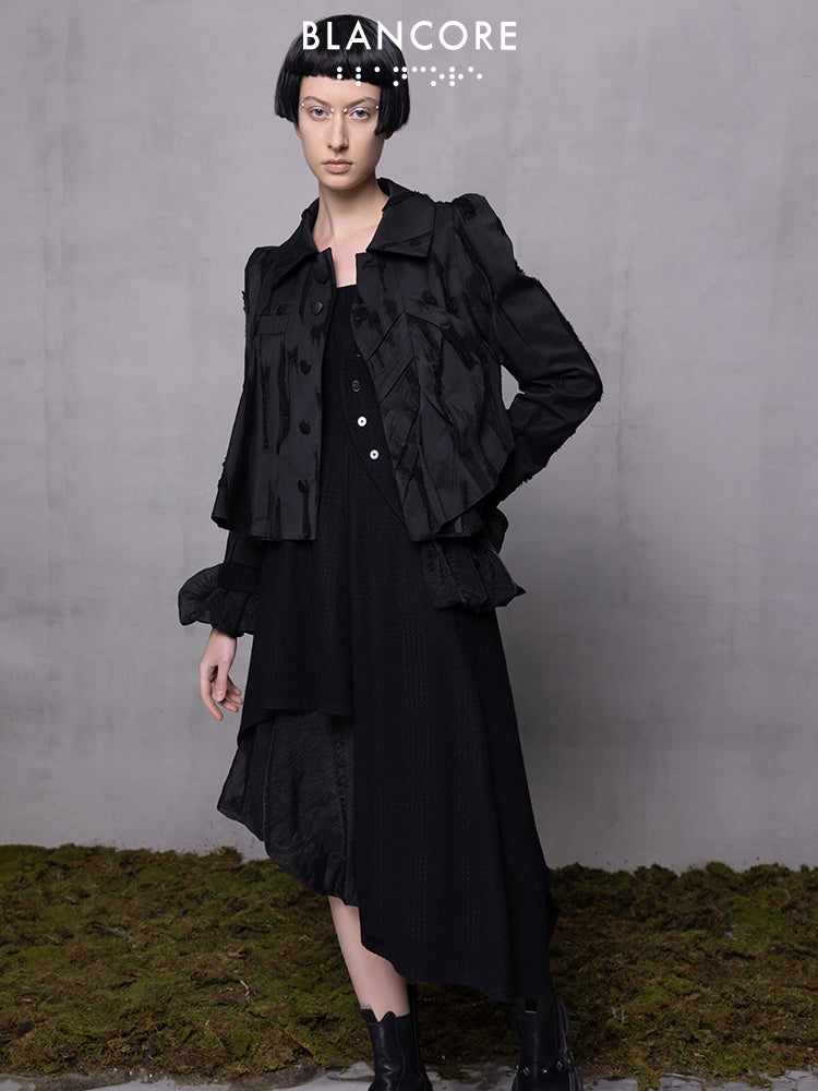 Jacquard Jacket With Geometric Panels