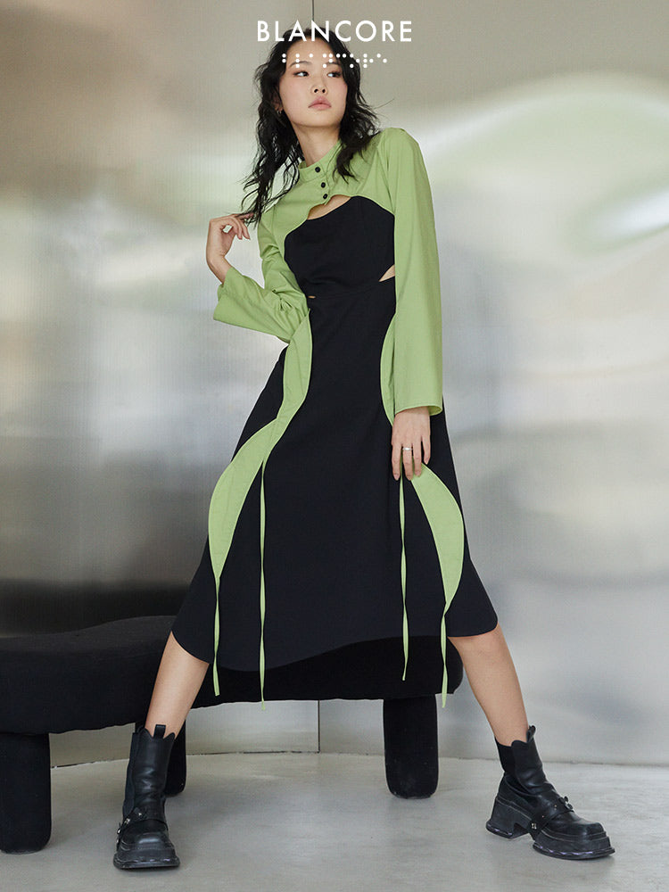 Color Block Deconstructed Dress
