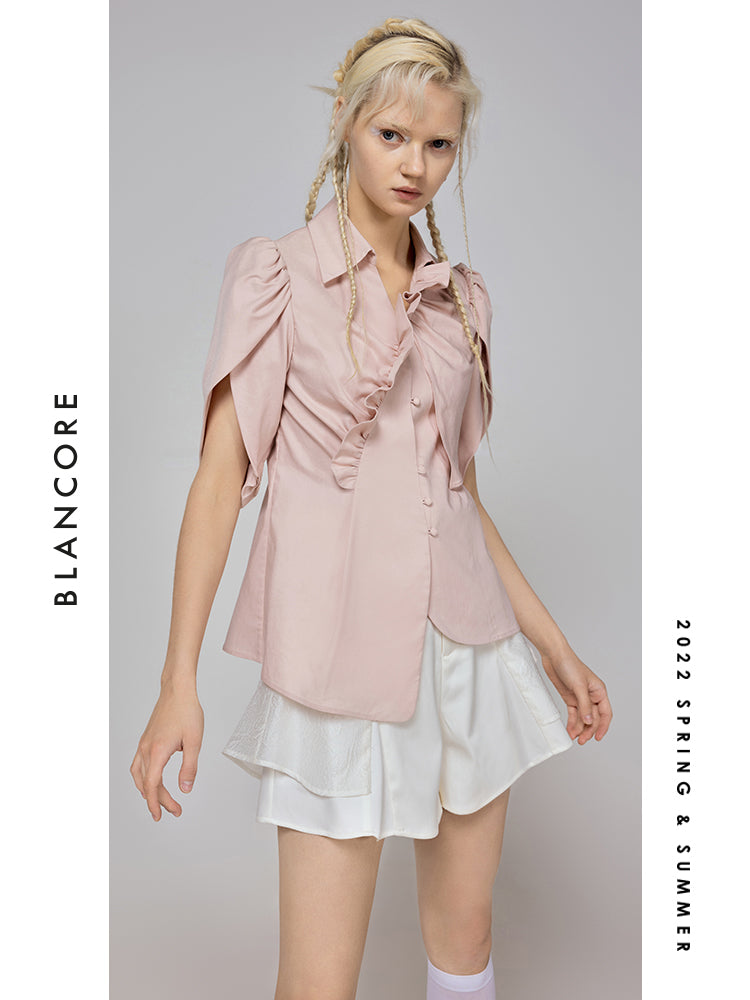 Asymmetrical Ruched Shirt