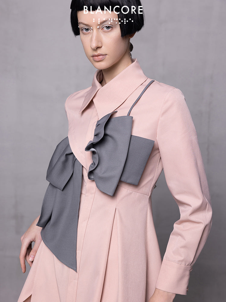 Geometric Patch Shirt-dress