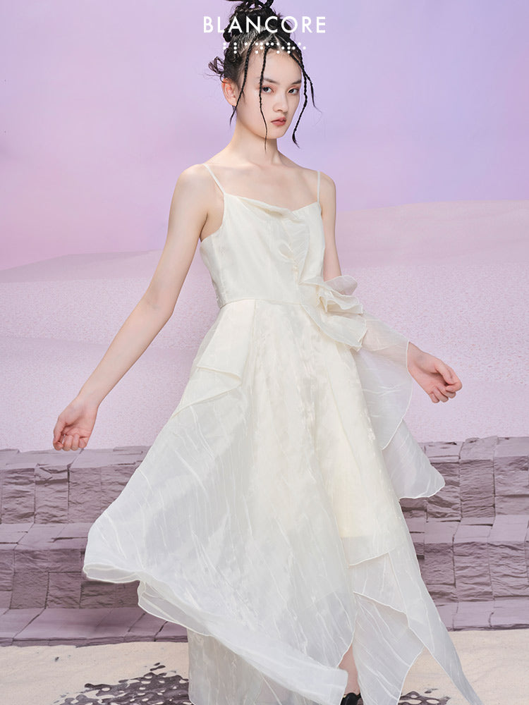 Asymmetrical Hem Slip Dress