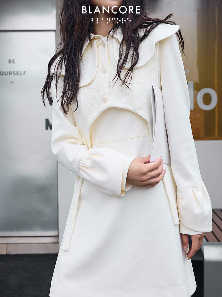 Jacquard Dress With Detachable Collar