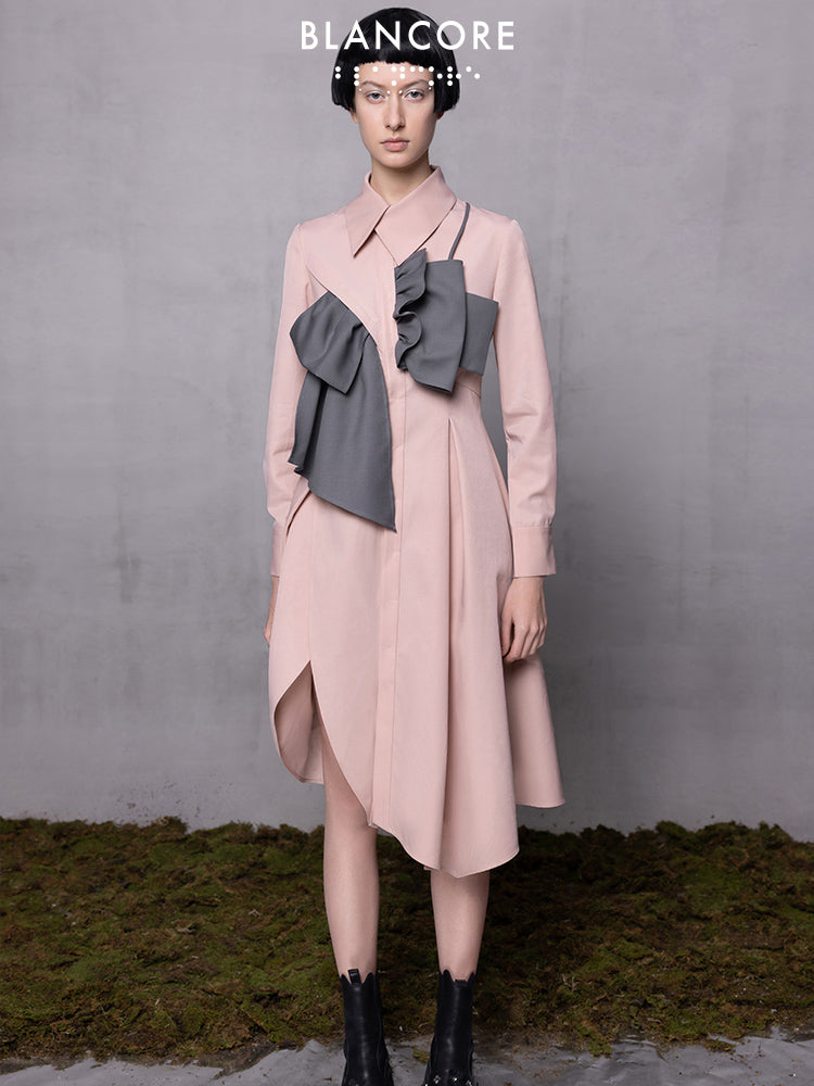 Geometric Patch Shirt-dress