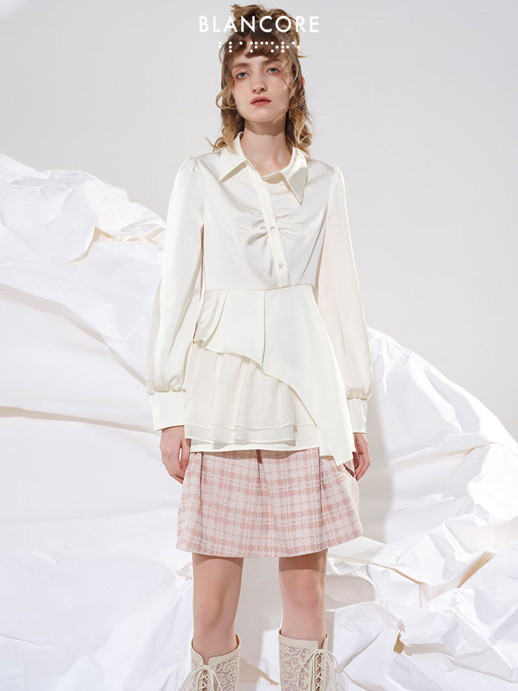Mesh-paneled Long Shirt