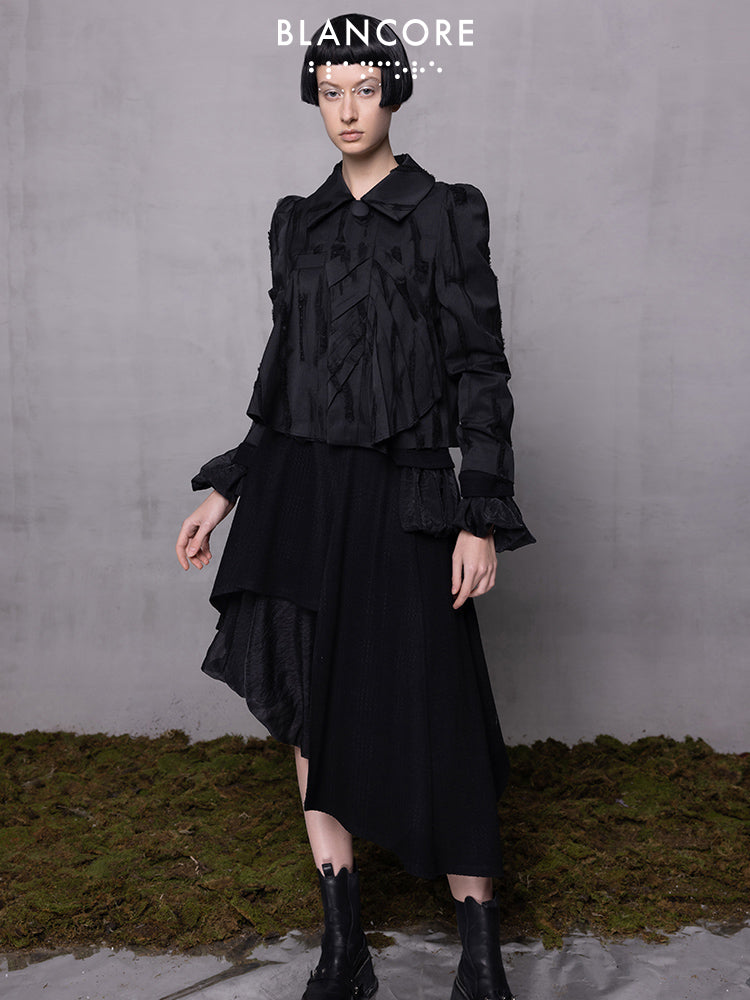 Jacquard Jacket With Geometric Panels