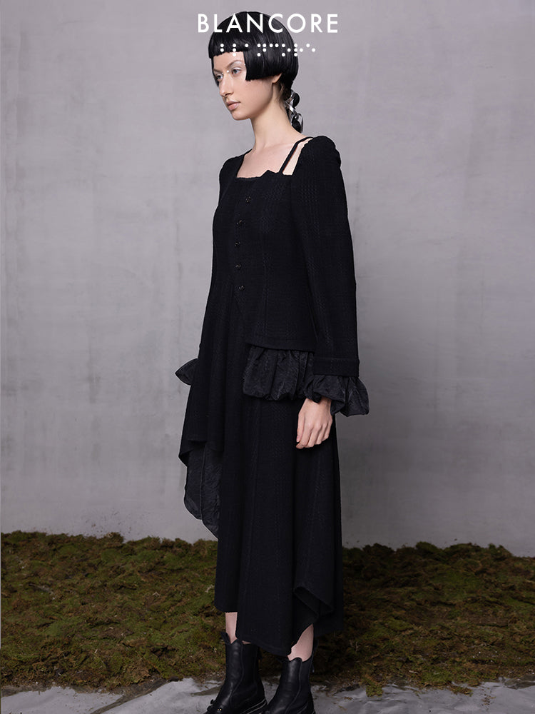 Asymmetrical Knitted  Patchwork Dress