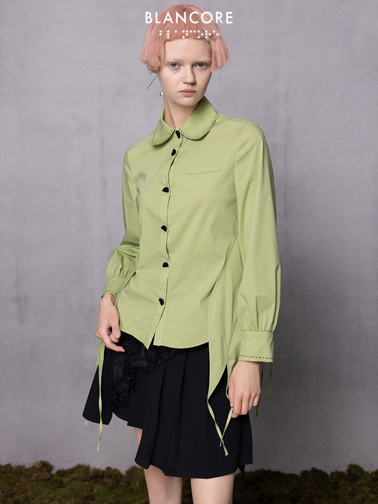 Irregular Fringe Hem Shirt