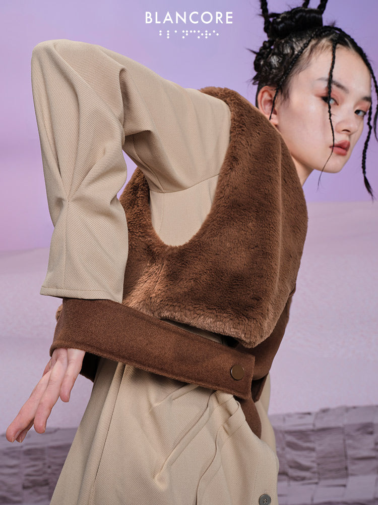 Asymmetrical Fur Panelled Vest