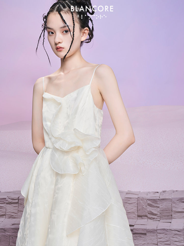 Asymmetrical Hem Slip Dress