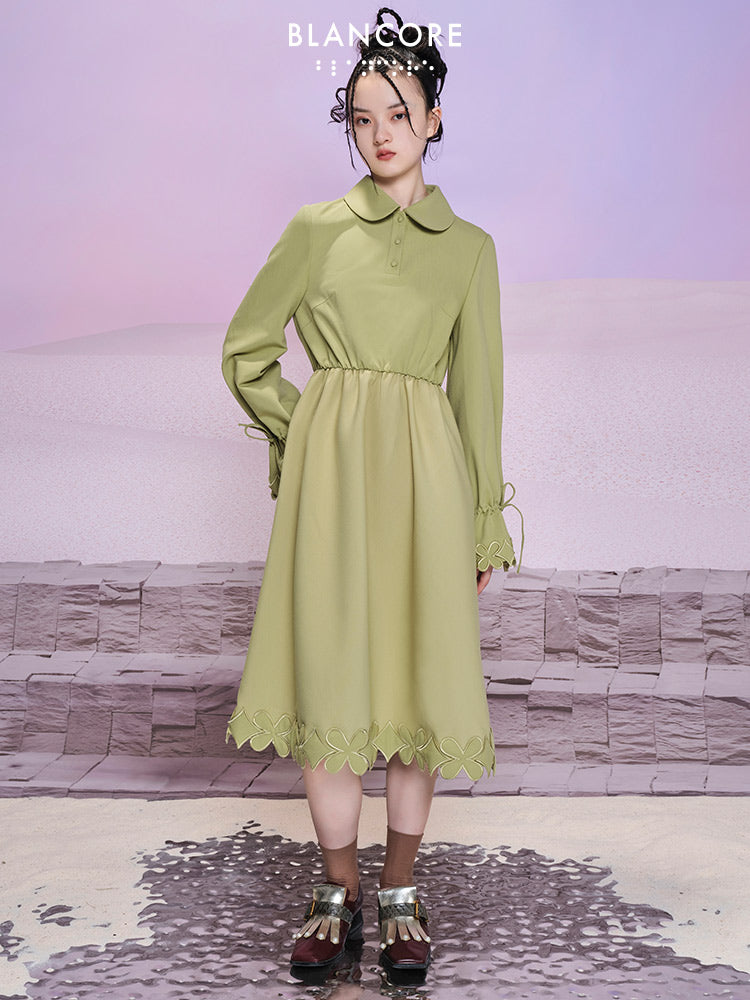 Loose Shirt Dress With Cotton Vest (two-piece)