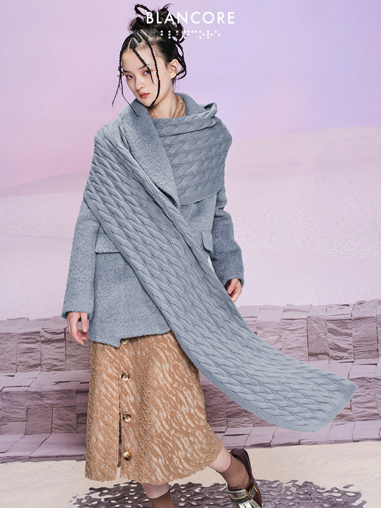 Knitted Coat With Detachable Detail