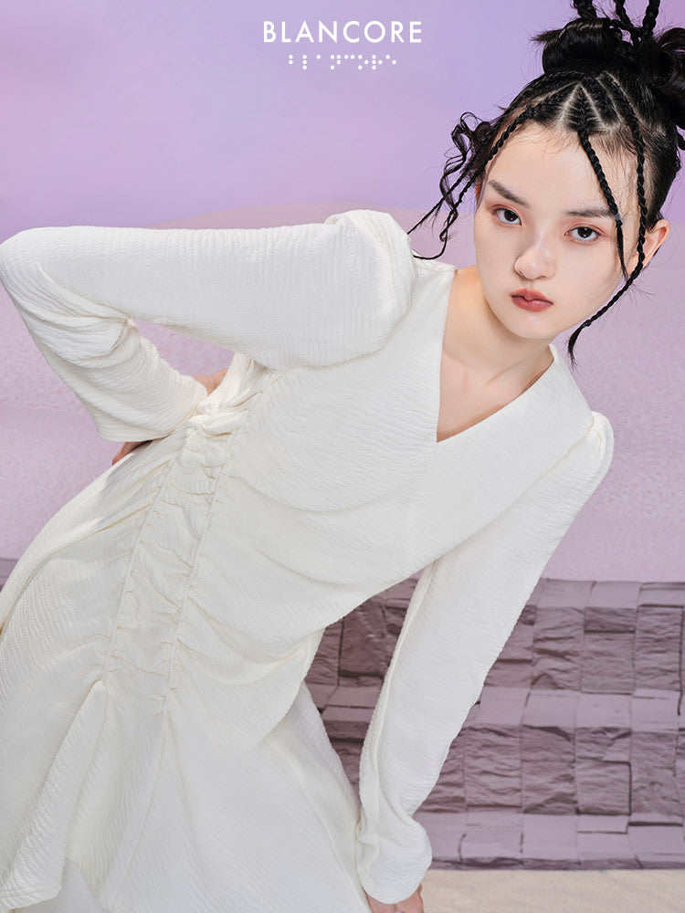 Asymmetrical Smocked Dress