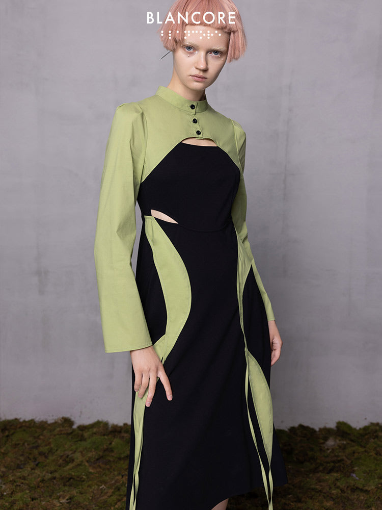 Color Block Deconstructed Dress