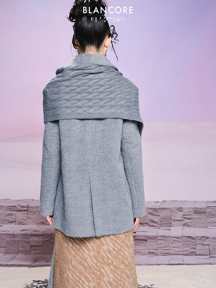 Knitted Coat With Detachable Detail
