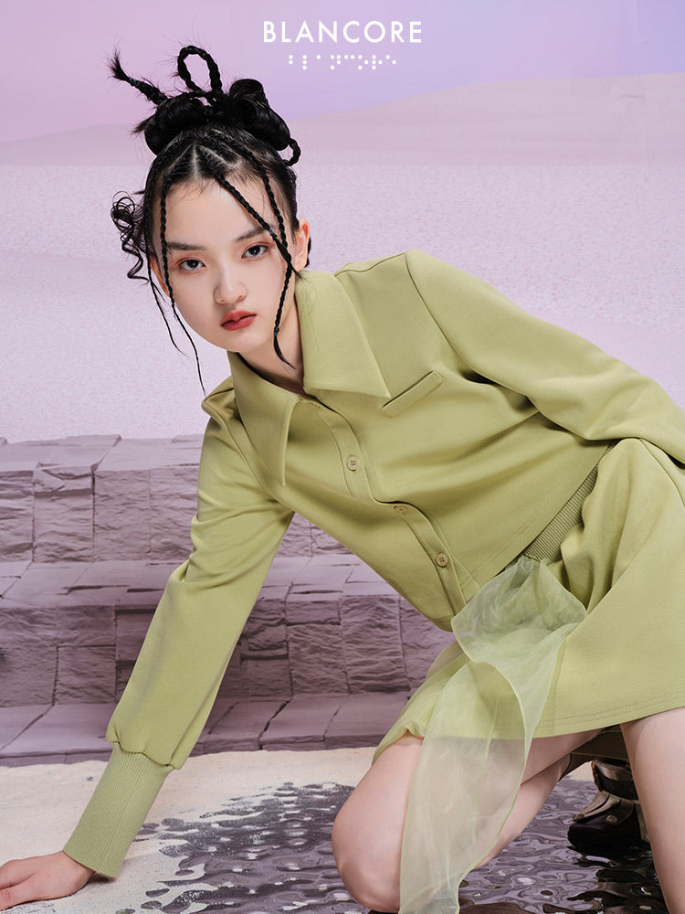 Asymmetrical Ruffle Pleated Skirt