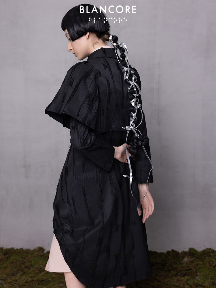 Asymmetrical Cape Trench Coat