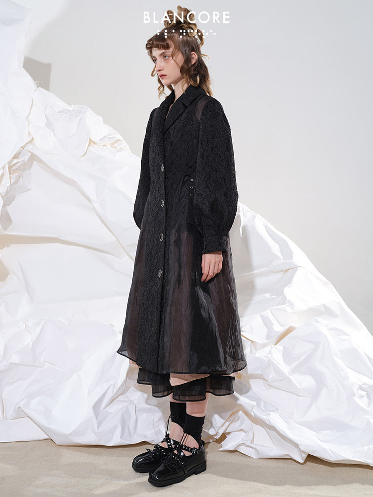 Mesh Paneled Coat