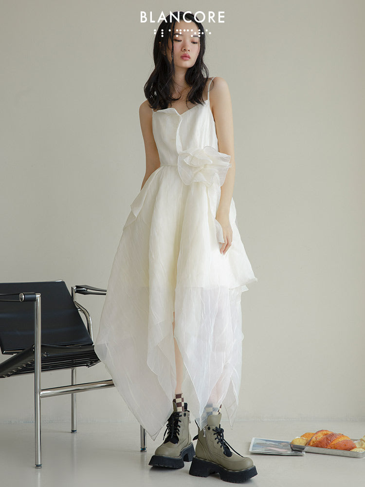 Asymmetrical Hem Slip Dress