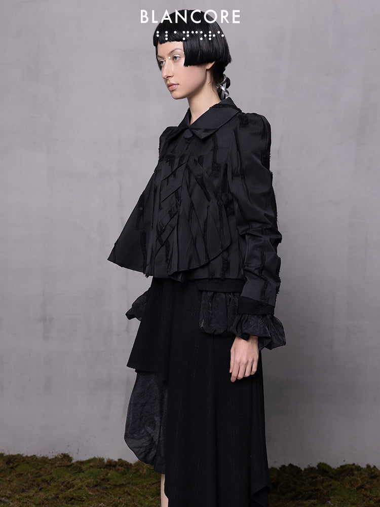 Jacquard Jacket With Geometric Panels