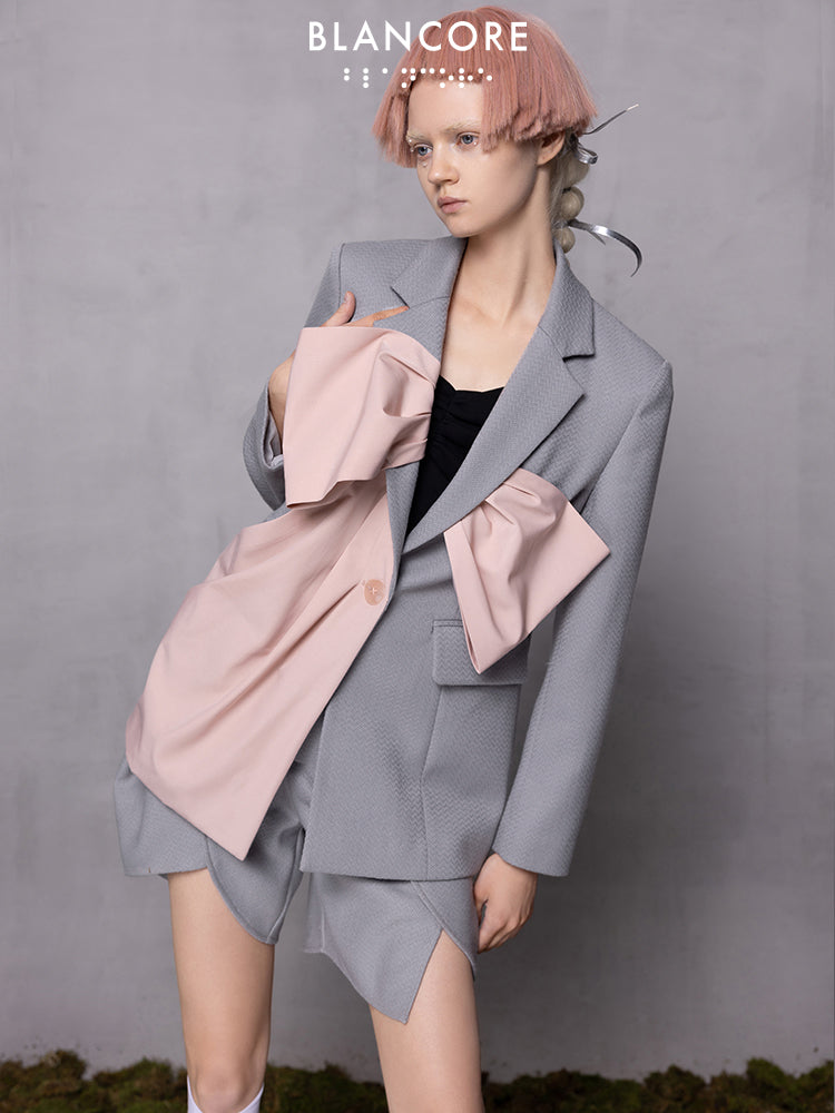 Bow Paneled Oversized Blazer