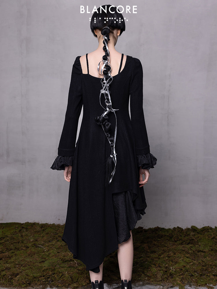 Asymmetrical Knitted  Patchwork Dress
