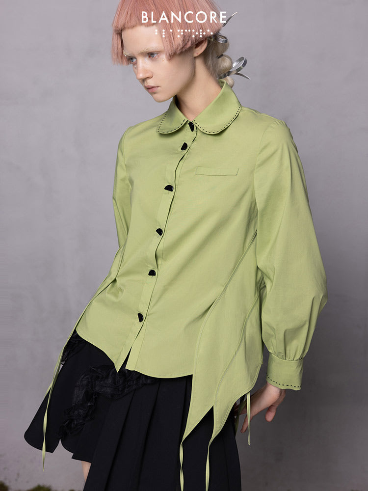 Irregular Fringe Hem Shirt