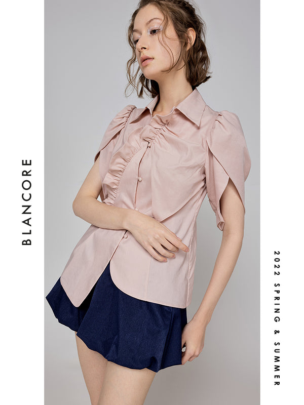 Asymmetrical Ruched Shirt