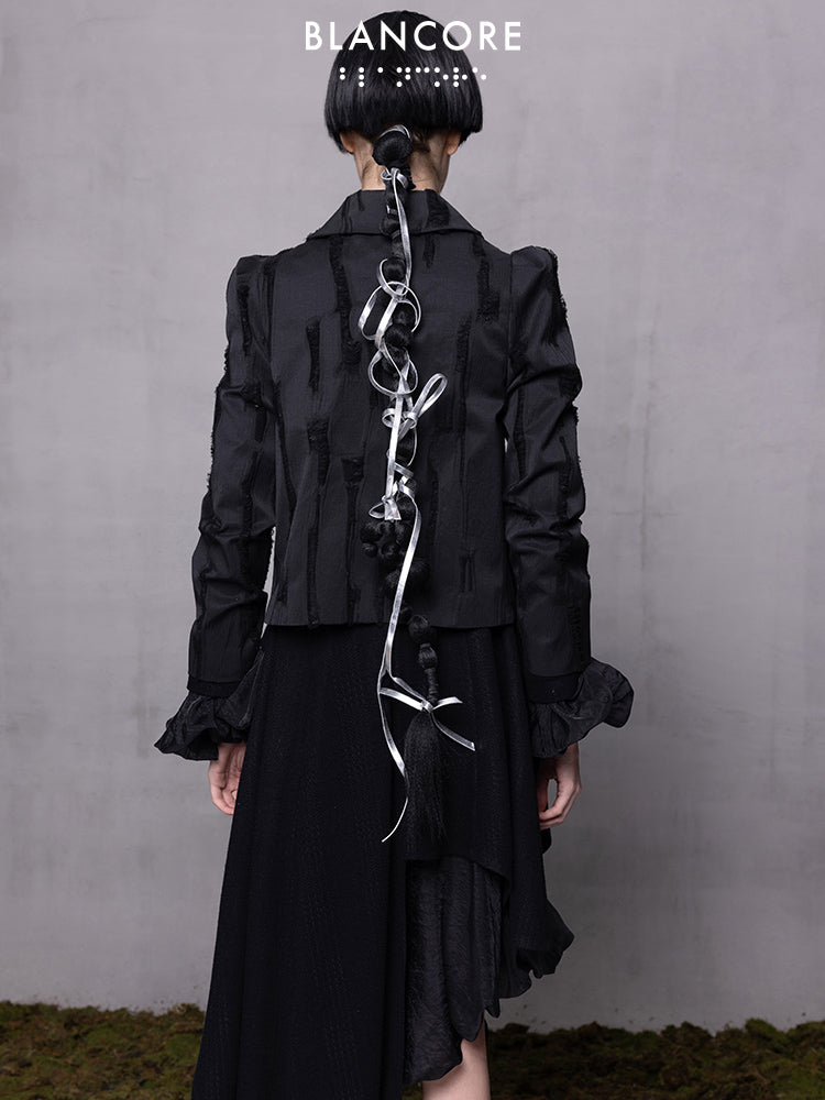 Jacquard Jacket With Geometric Panels