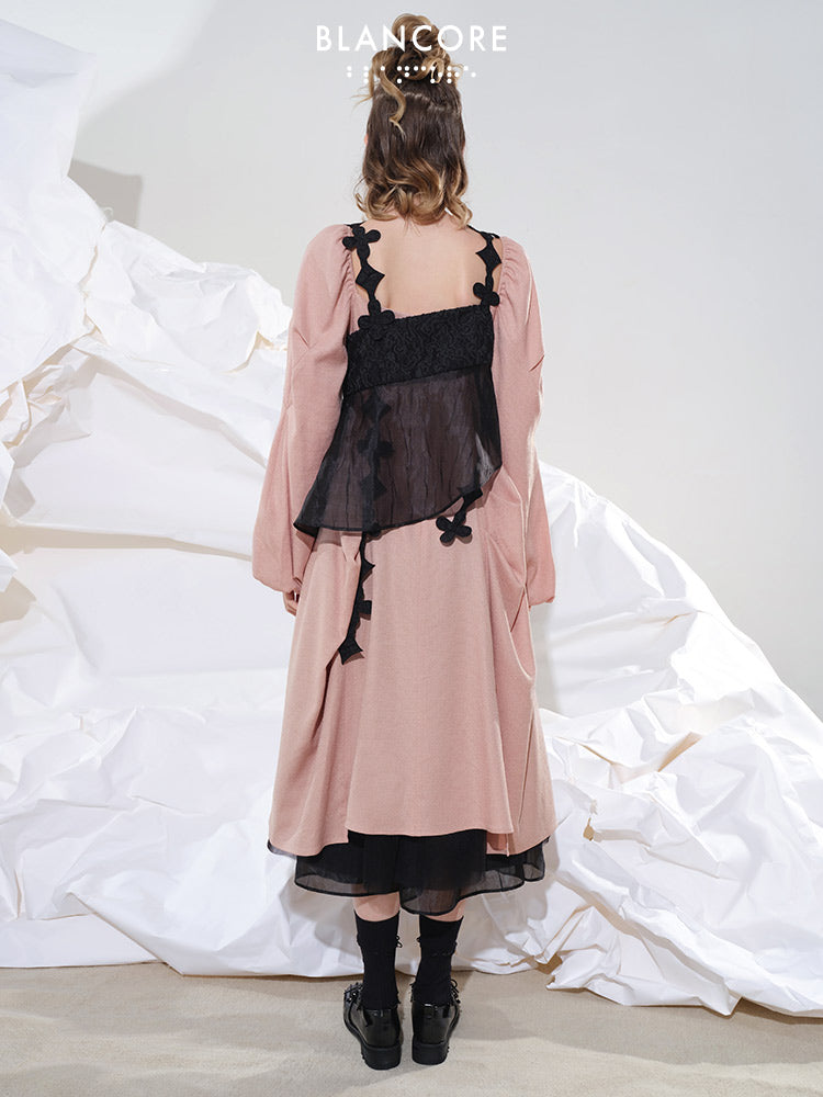 2-piece Hollow-out Shoulder Dress
