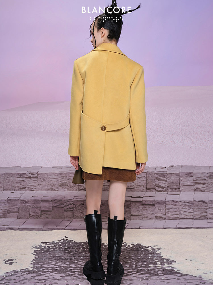 Color Block Wool Blazer