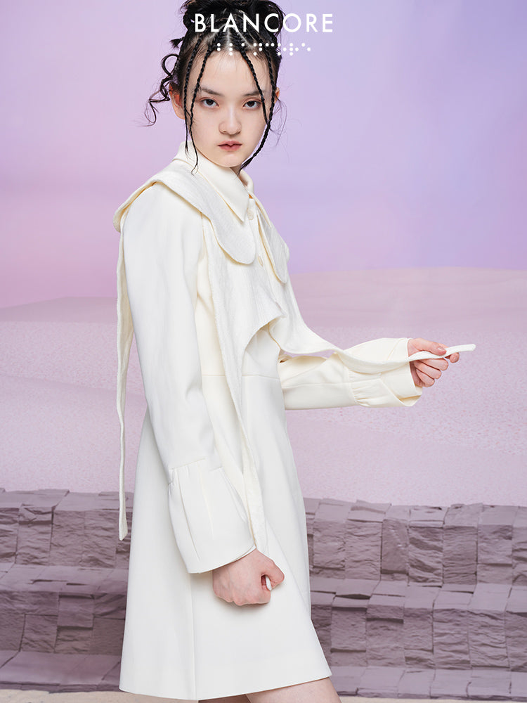 Jacquard Dress With Detachable Collar