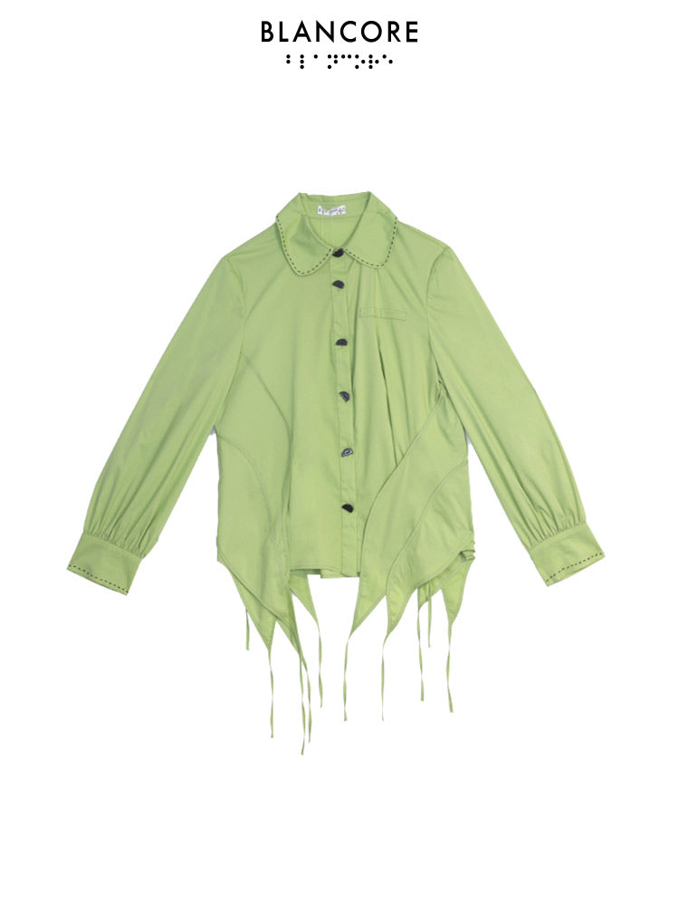 Irregular Fringe Hem Shirt