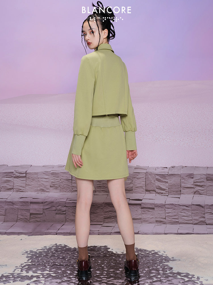 Asymmetrical Ruffle Pleated Skirt