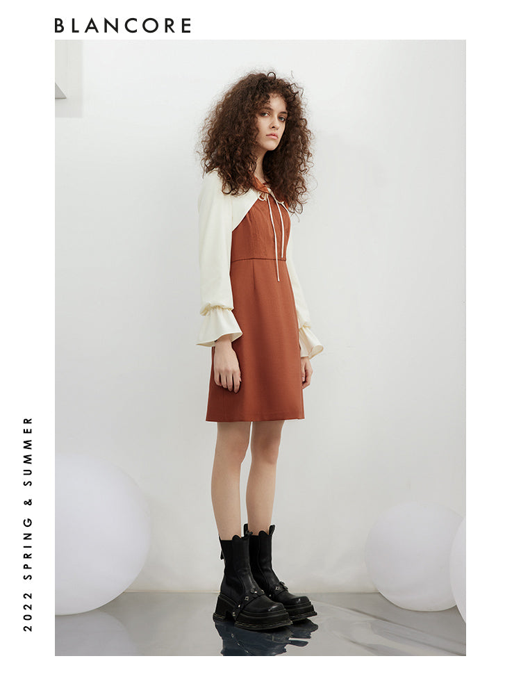 Two-Piece Embroidered Long Sleeve Dress