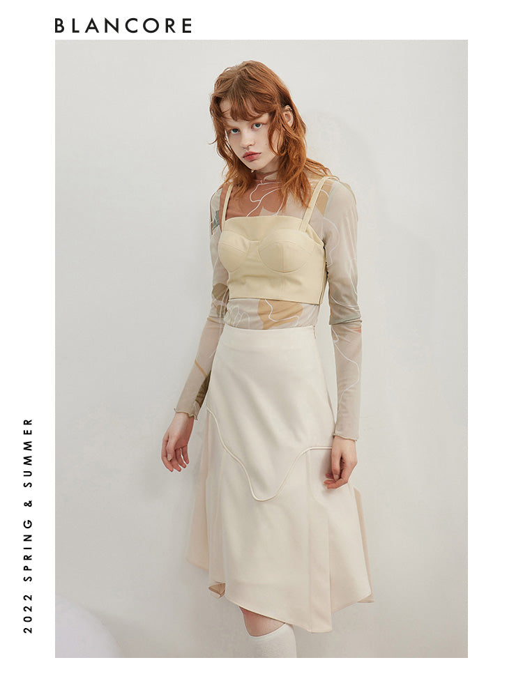 soft printed sheer top