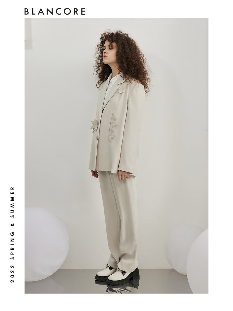 Hollow-Out And Petal Detail Stitching Blazer