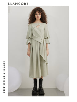 Minimalist Wrapped Midi Dress