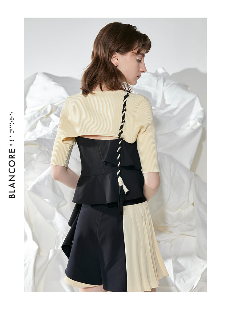 FAKE TWO-PIECE STRAP TOP