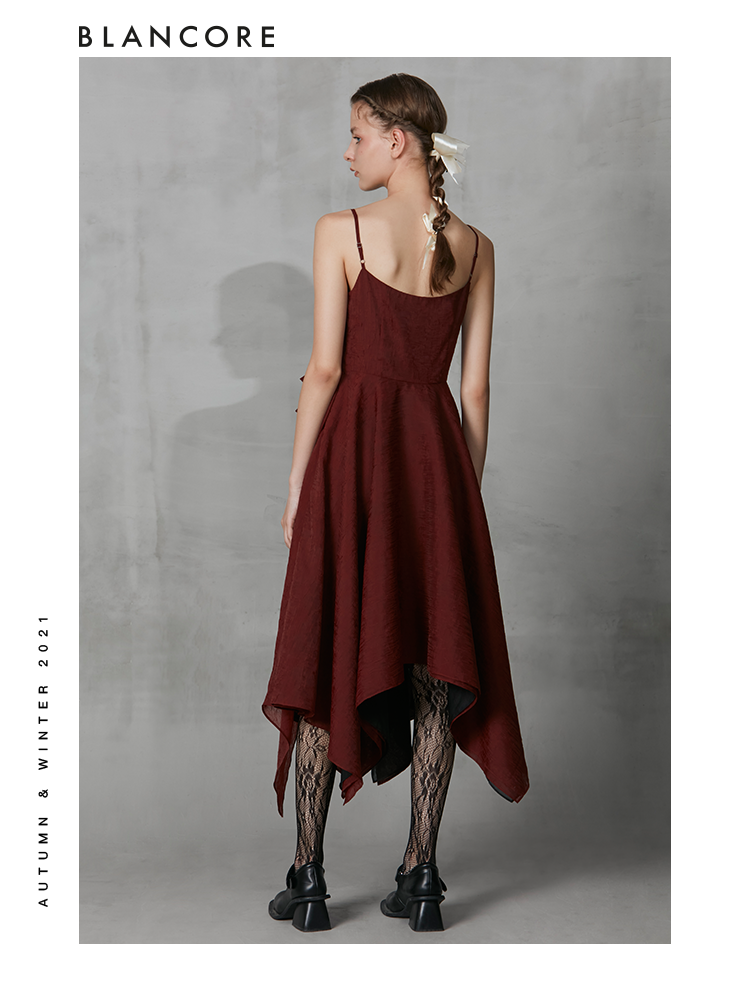 Asymmetrical Ruffle Cami Dress
