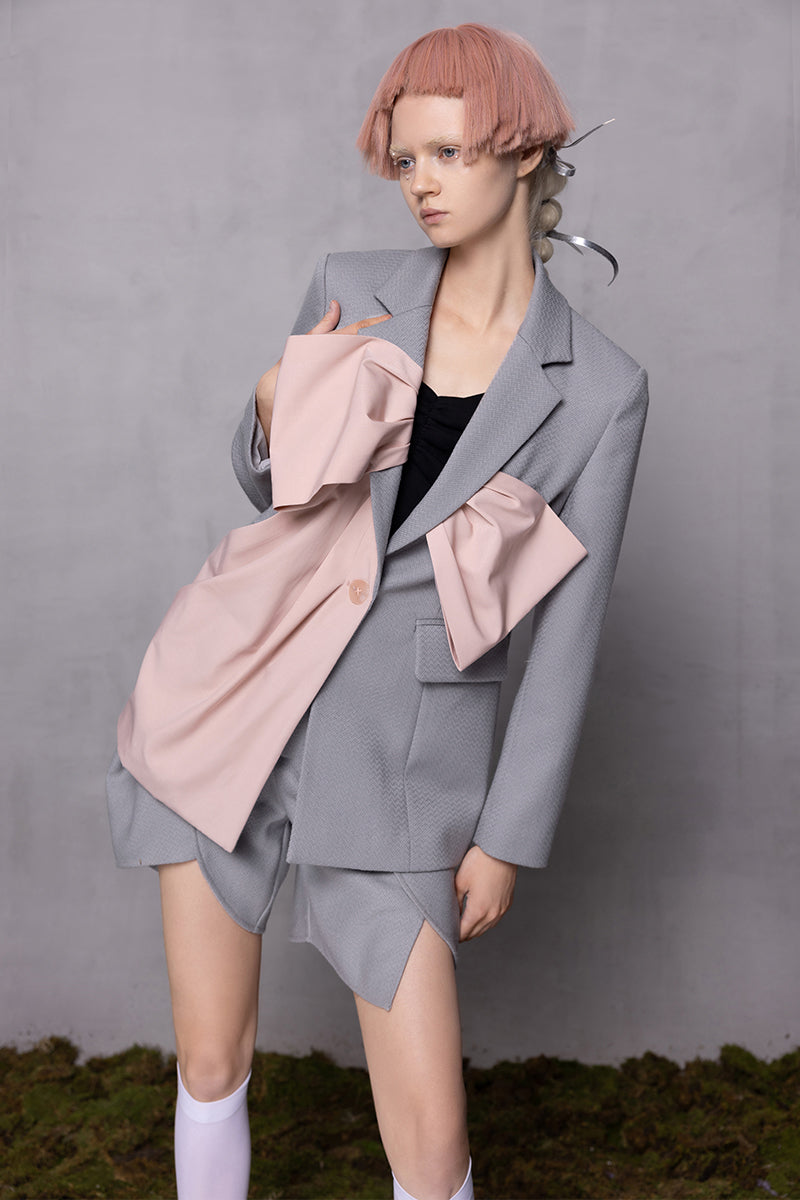 Bow Paneled Oversized Blazer