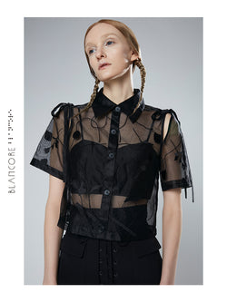 EMBROIDERY SEE-THROUGH TOP
