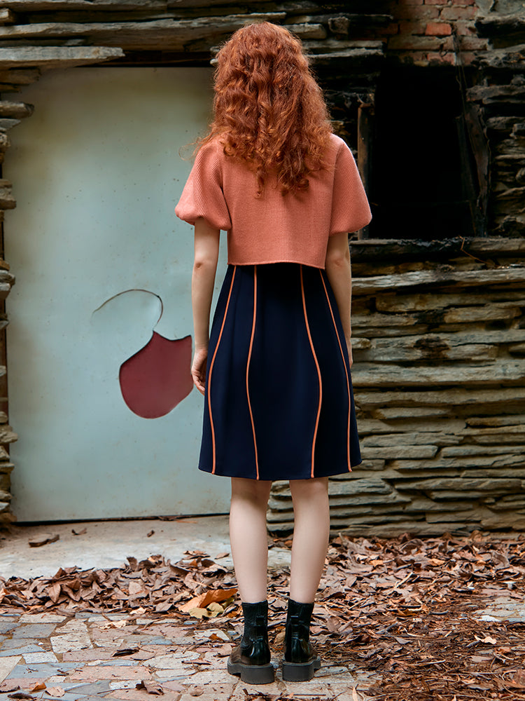 KNIT TOP WITH LANTERN SLEEVE