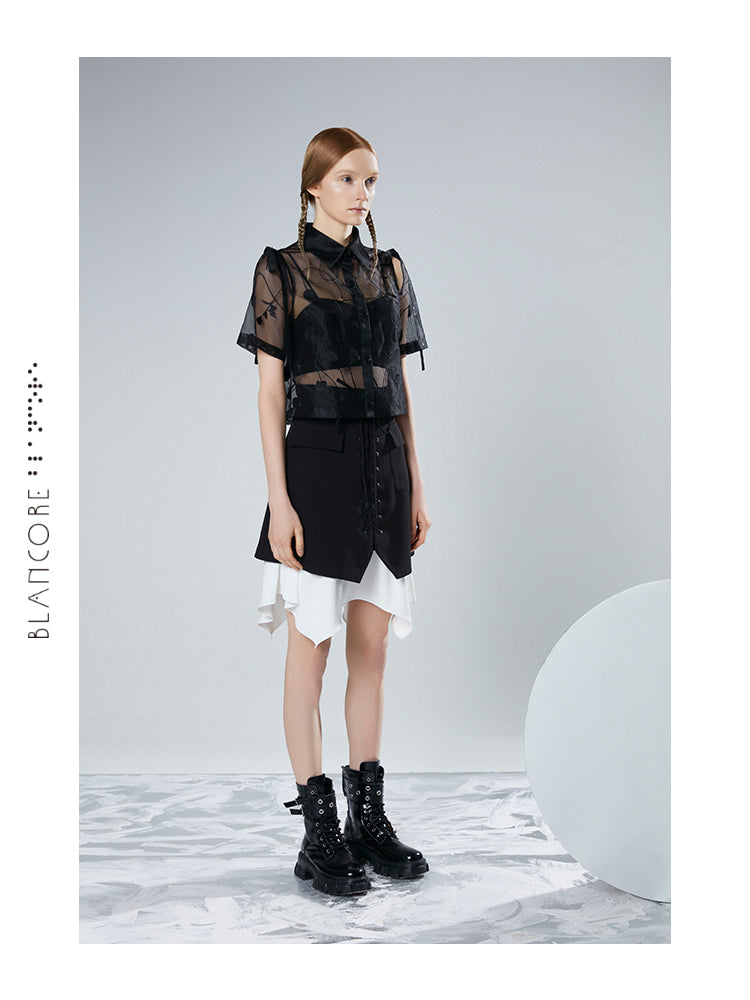 EMBROIDERY SEE-THROUGH TOP