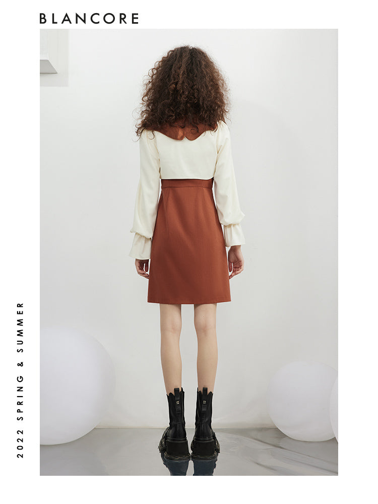 Two-Piece Embroidered Long Sleeve Dress