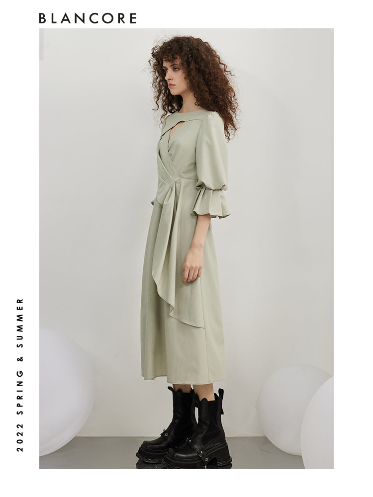 Minimalist Wrapped Midi Dress