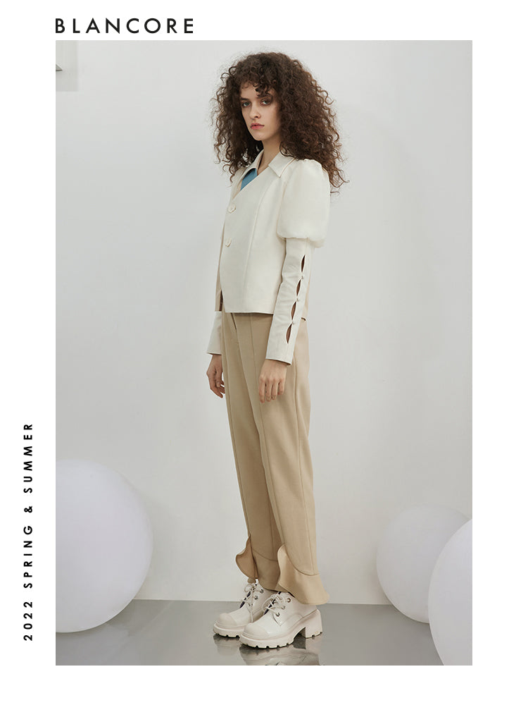 Tapered trousers with ankle detail